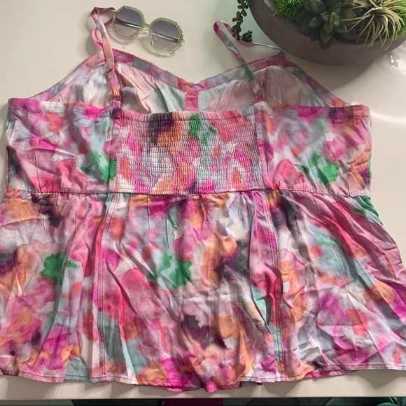 Torrid Plus Watercolor Fit And Flare Tank Top pink new woman’s 5X nwt top - Picture 7 of 9